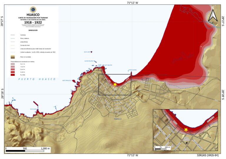 Estudio de peligro geológico por tsunami Huasco
